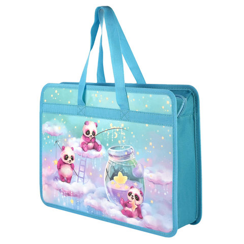 папка для тетрадей А4 с ручками Пандочки пластик 62517