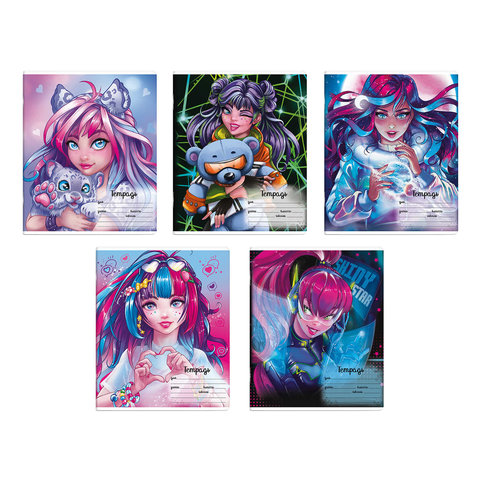 тетрадь 24 листа Романтичные Девушки в клетку 63173