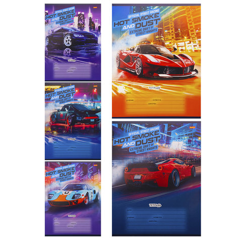 тетрадь 12 листов Стремительные Автомобили в клетку 12-3329