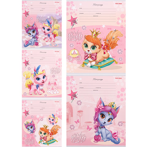 тетрадь 12 листов Принцессы-Кошки в клетку 12-1387