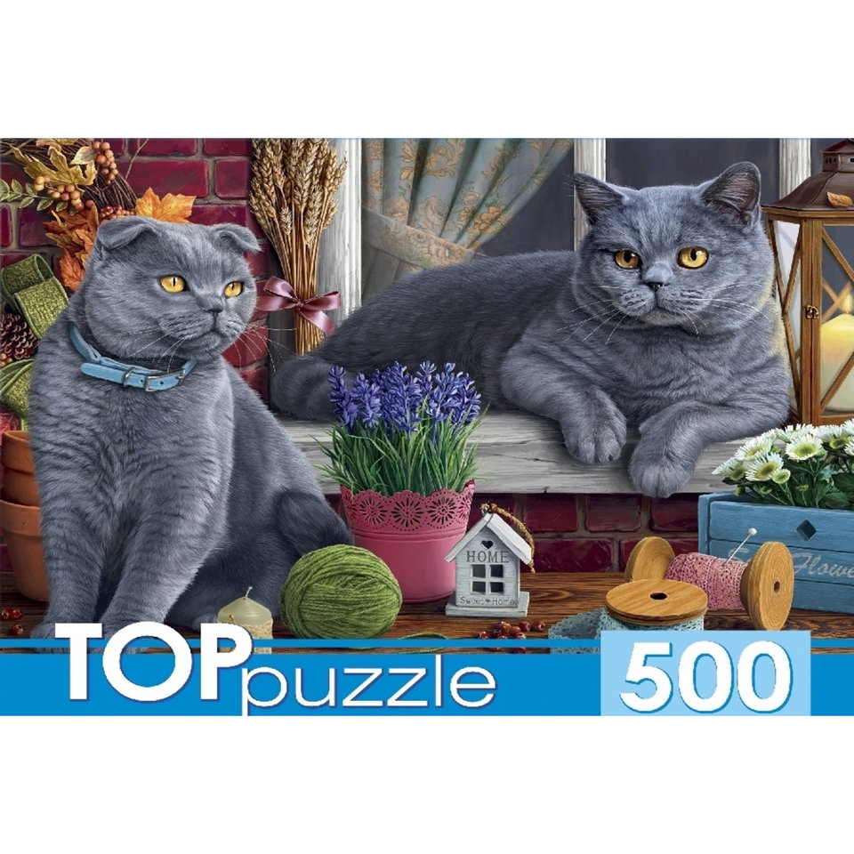 пазл 500 элементов Два Британских Кота TOPpuzzle хтп500-4214