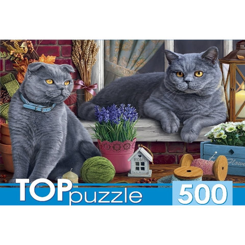 пазл 500 элементов Два Британских Кота TOPpuzzle хтп500-4214