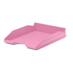 лоток для бумаг горизонтальный пластиковый Pastel 55542 розовый