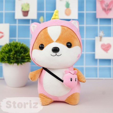 мягкая игрушка Корги в Шапочке розовый 25см рт-00005861