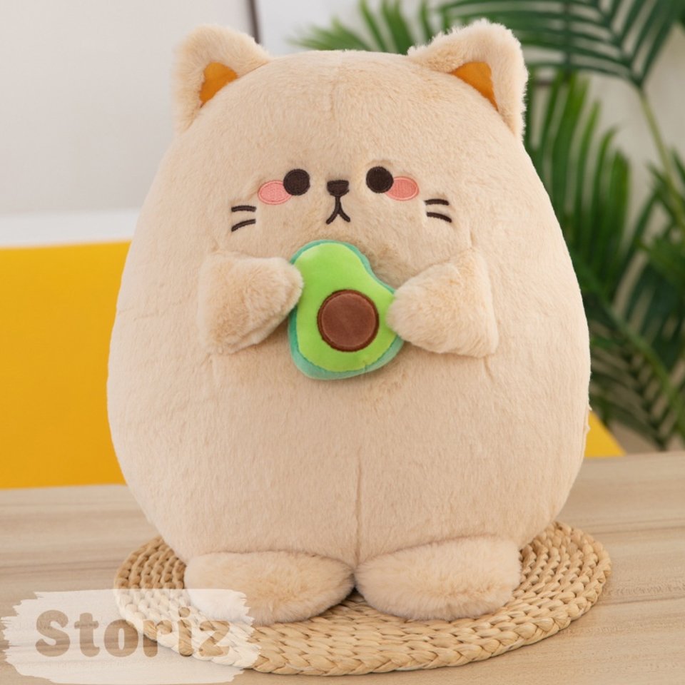 мягкая игрушка Котик с Авокадо бежевый 30см рт-00012231