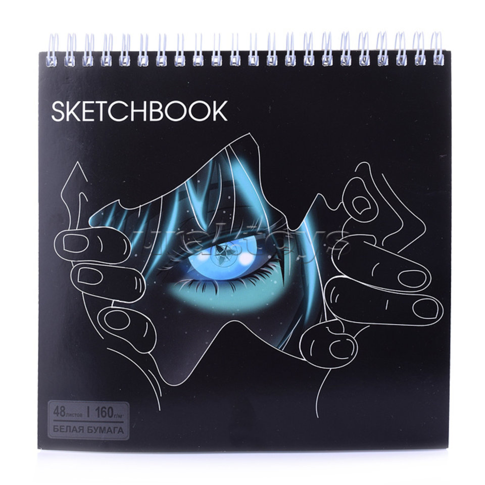 скетчбук А5 48 листов Глаз 160г/м на гребне 72574