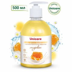мыло жидкое Unicare медовое 500мл антибактеральное с дозатором 608156