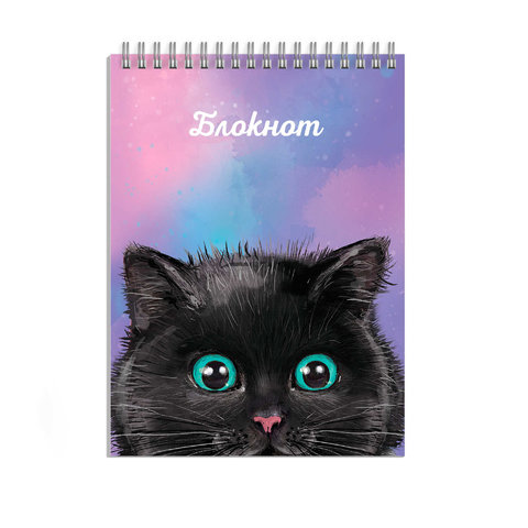 блокнот А7 40 листов Черный Кот на гребне 62962