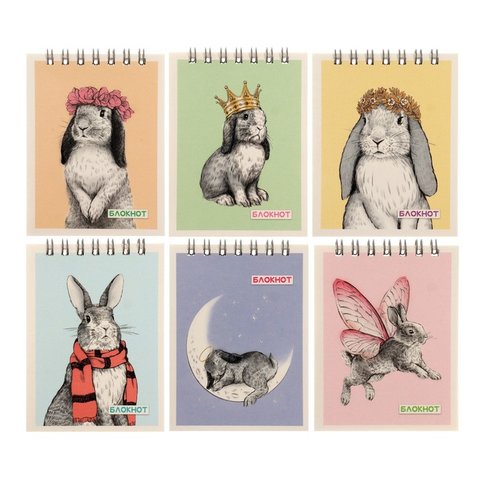 блокнот А7 40 листов Кролики на гребне 410008