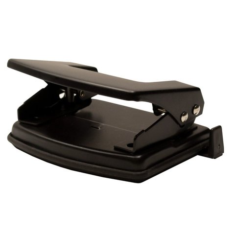 дырокол 20л металлический черный линейка 2072061/165737