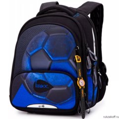 ранец для мальчика формованный Мяч синий (пенал + мешок + часы) 9-139