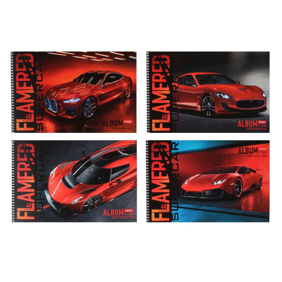 альбом для рисования 48 листов REDsupercar 067350