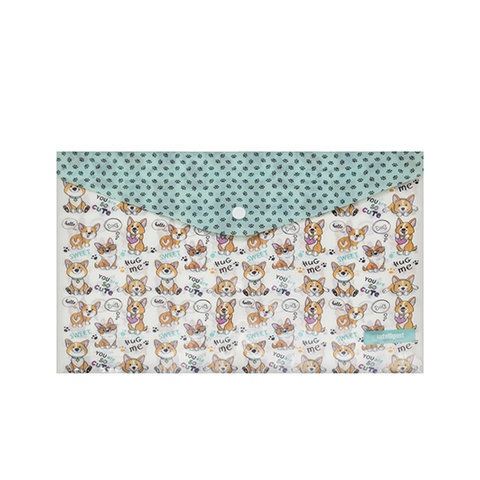 папка-конверт на кнопке А4 Забавные Корги ck-31258