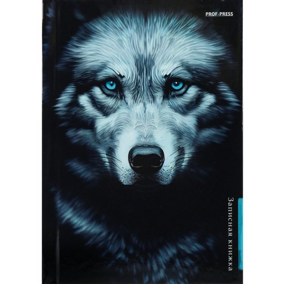 записная книжка А6 48 листов Волк На Черном 5741
