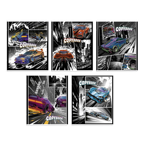 тетрадь 48л Яркие тачки клетка 64429