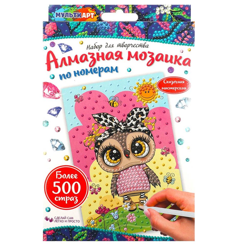 алмазная мозаика Совенок 10х15см 345106