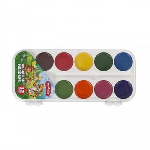 краски акварельные набор 12 цветов медовые Creativiki аквп12 кр/170562