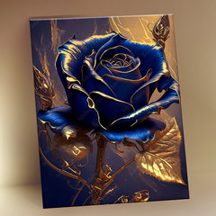 картина по номерам Синяя Роза с поталью 15х20см kh1184p
