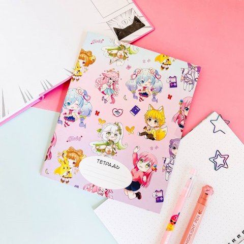 тетрадь 24 листа Чибики в клетку ак-трвл-03