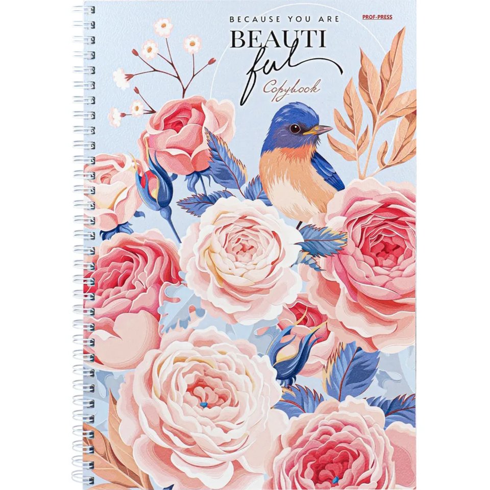 тетрадь А4 96 листов Птичка И Розы на гребне 2759