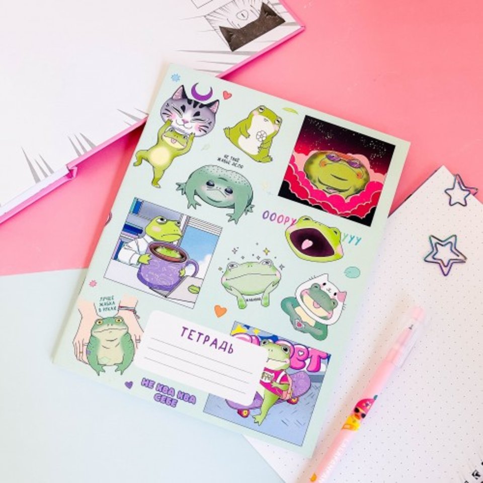 тетрадь 24 листа Жабки Ору в клетку трв-33