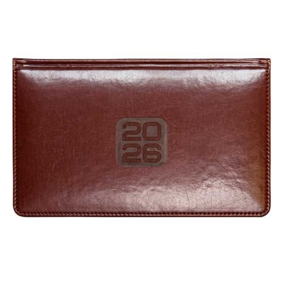 еженедельник А7 датированный Bravo коричневый горизонтальный 2239609 2026г