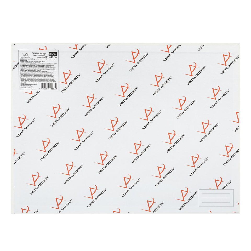 художественный холст на картоне 30х40см 100%хлопок 240г/м cpca-3040