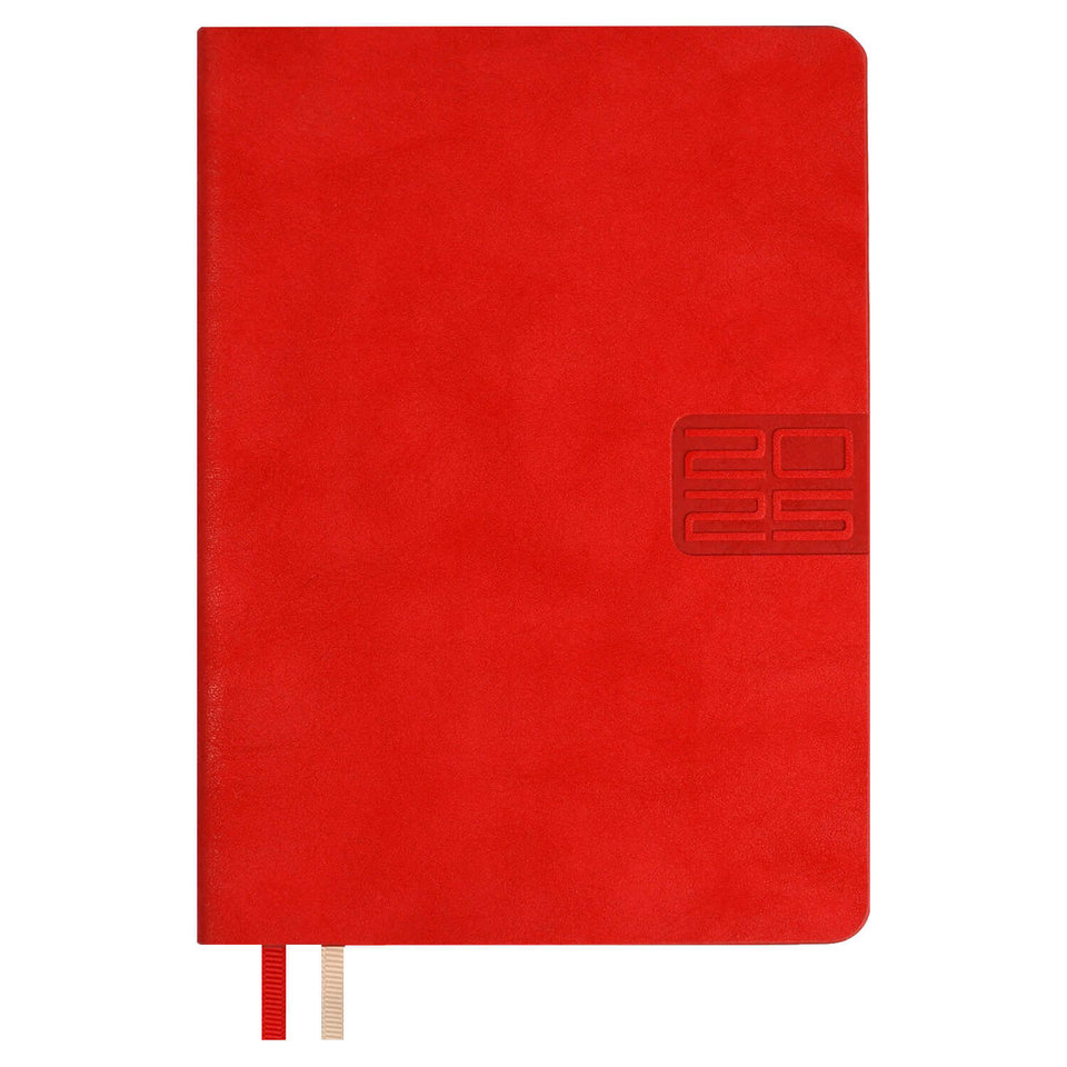 ежедневник датированный А6 Тиволи с вырубкой 2025г 67040 красный