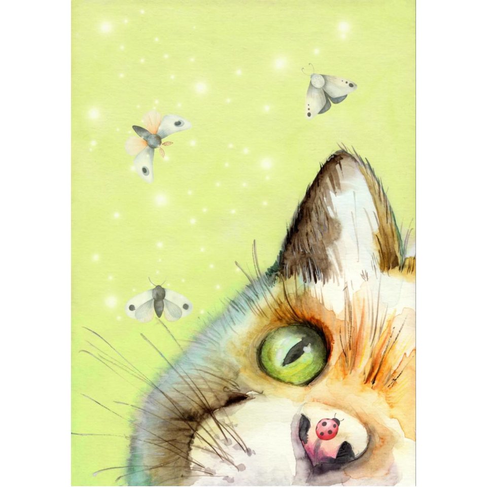 обложка для паспорта Котик на зеленом пвх оп-1294