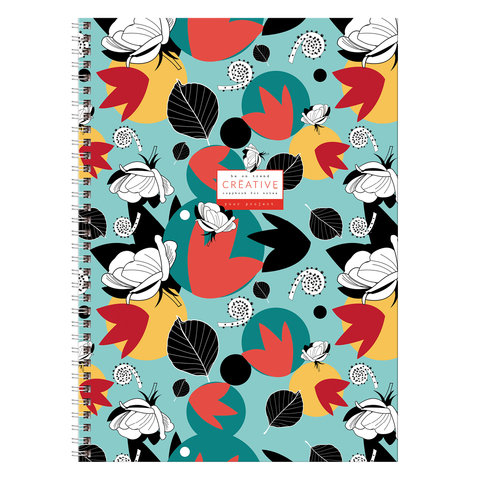 тетрадь А4 160 листов на гребне Яркий Орнамент в клетку 11227 34186