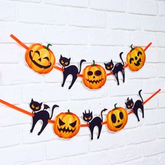 гирлянда Happy Halloween Кошки-Тыквы 7384560