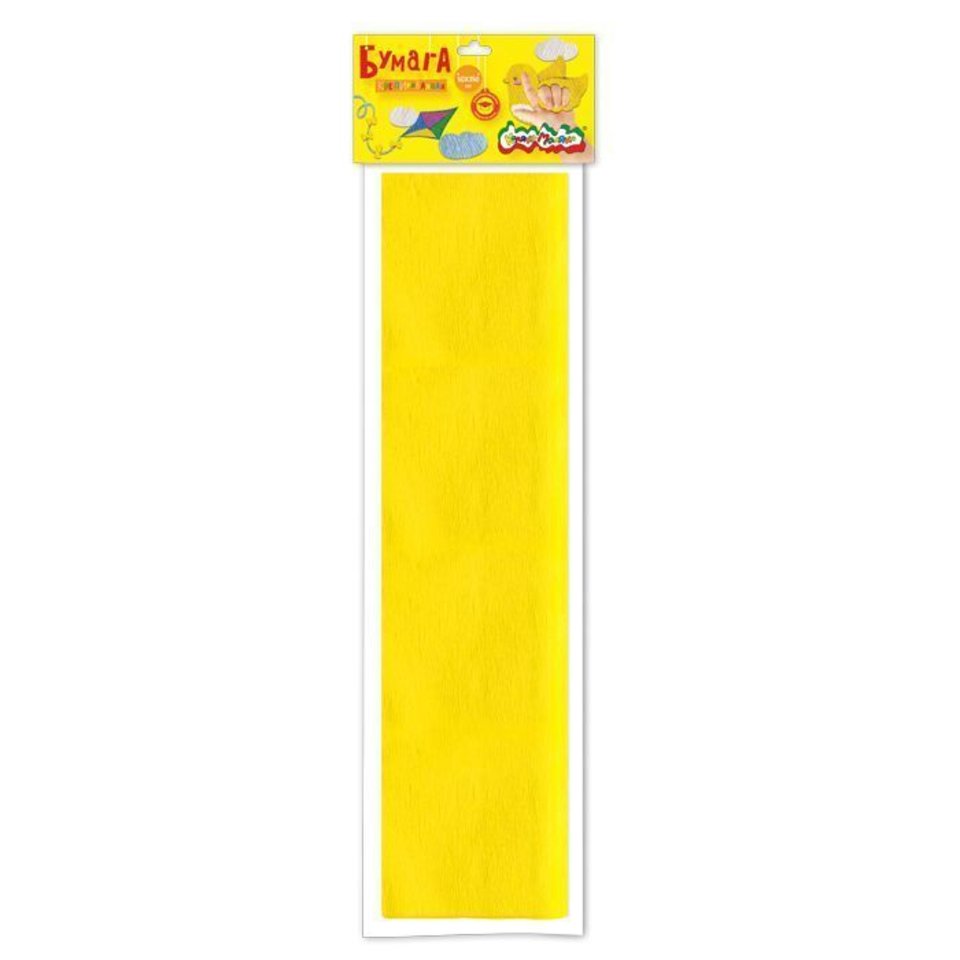 цветная бумага креповая 50х250см желтая 32г/м бкцм-ж 190264
