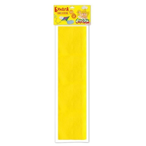 цветная бумага креповая 50х250см желтая 32г/м бкцм-ж 190264