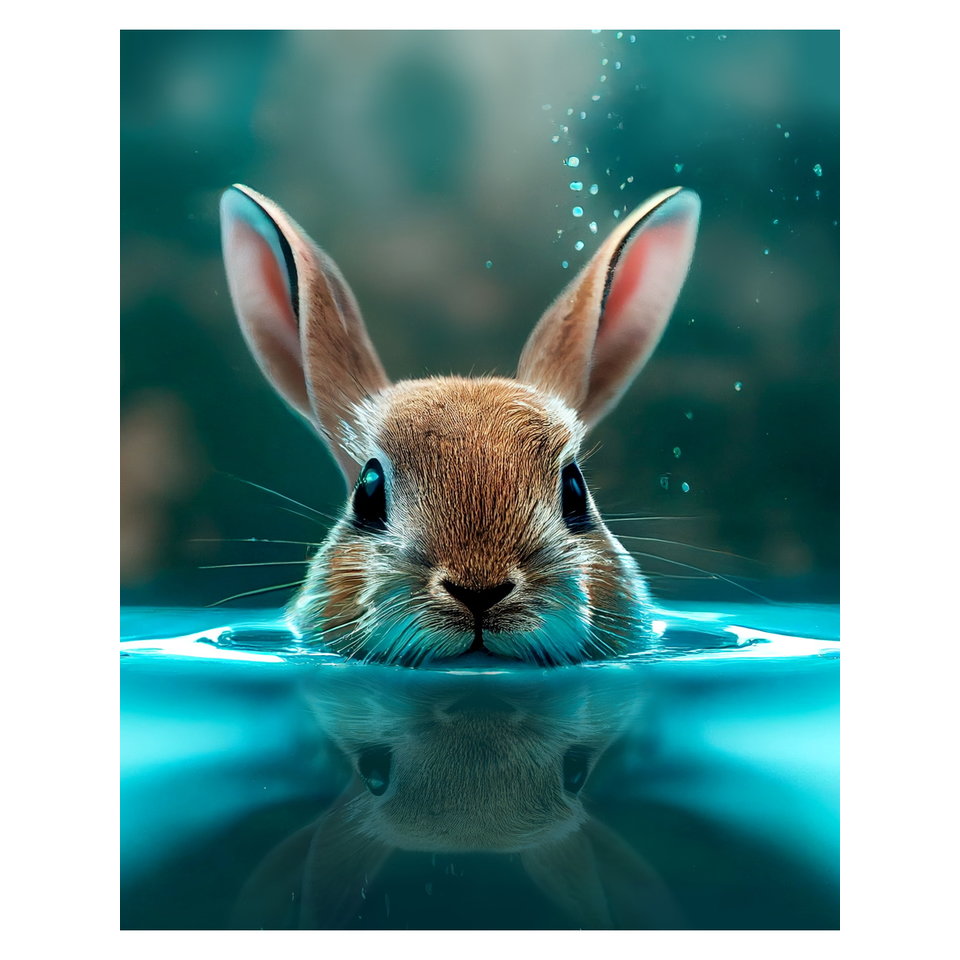 картина по номерам Кролик В Воде 40х50см хк-6871