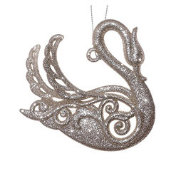 новогоднее украшение акриловое Лебедь 17см 254624