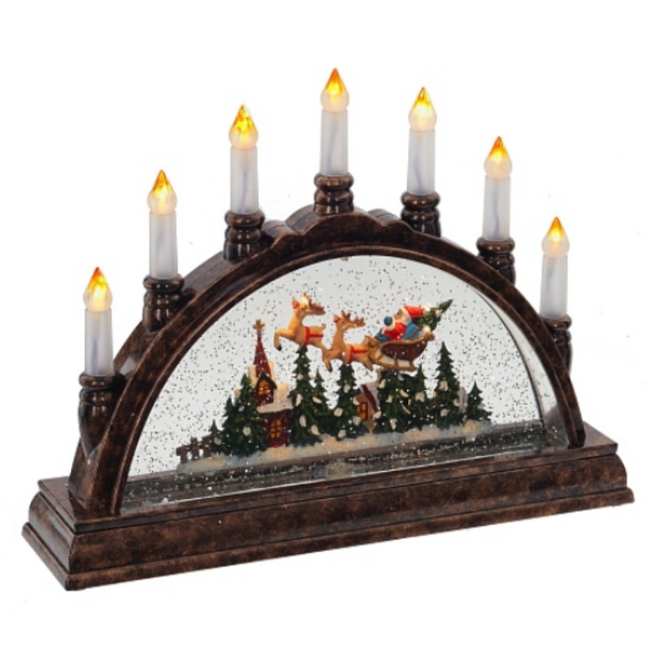 подсвечник Дед Мороз с подсветкой 25,5см 761195