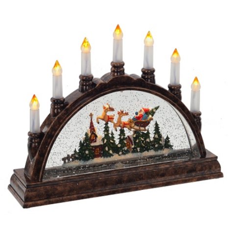 подсвечник Дед Мороз с подсветкой 25,5см 761195