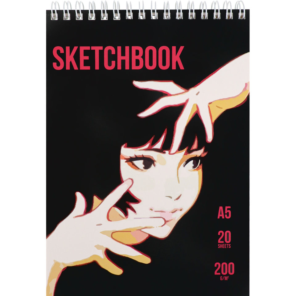 скетчбук А5 20 листов Девушка 200г/м с20-4223