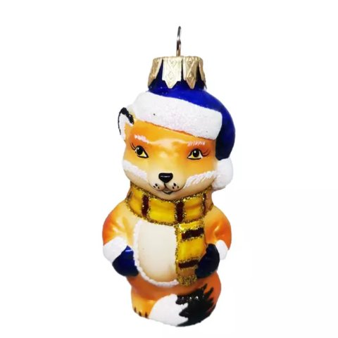 игрушка стеклянная Белочка С Шарфом 9см фу-355 игрушка стеклянная Белочка С Шарфом 9см фу-355