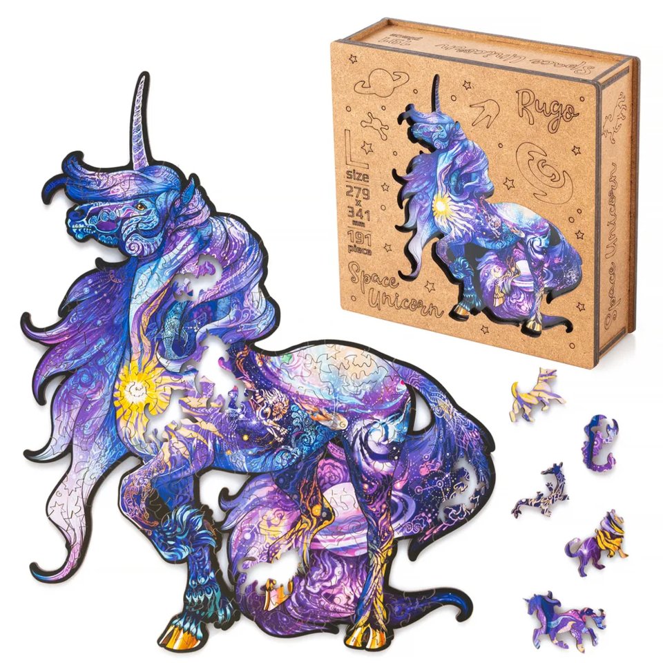 пазлы 191 деталей дерево Единорог