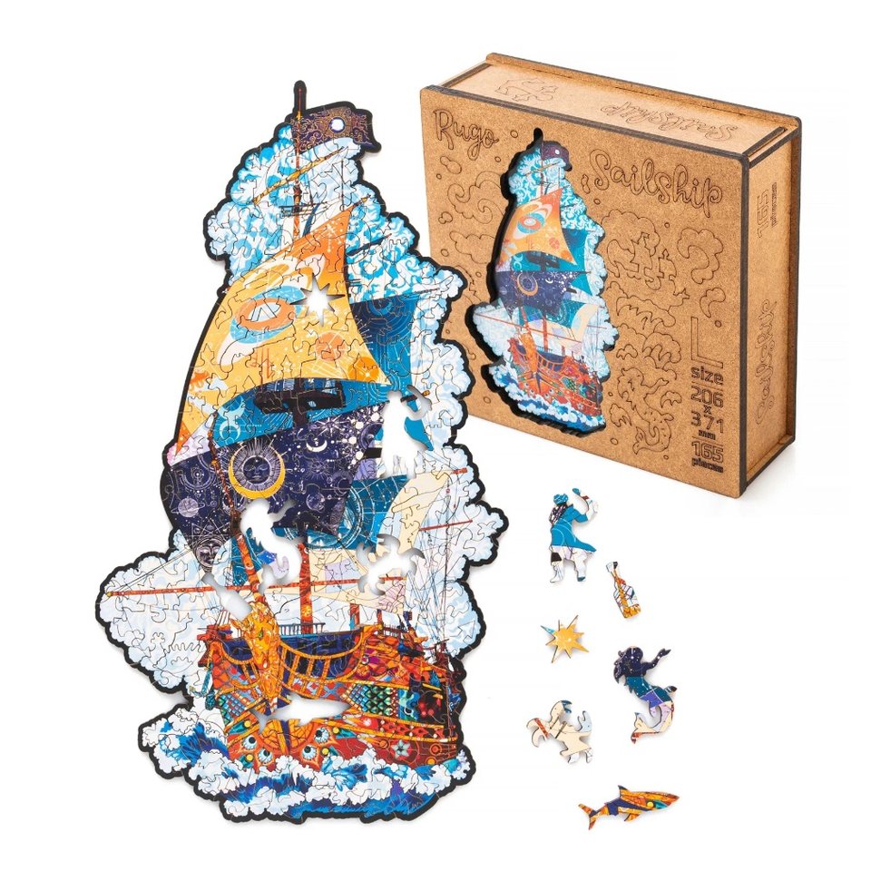 пазлы 165 деталей дерево Корабль