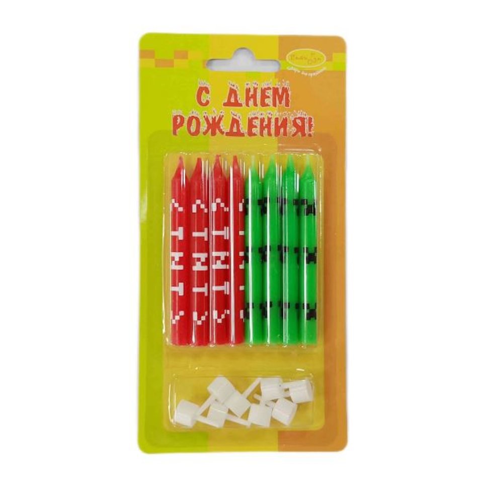 свечи для торта 8 штук с держателями 78409