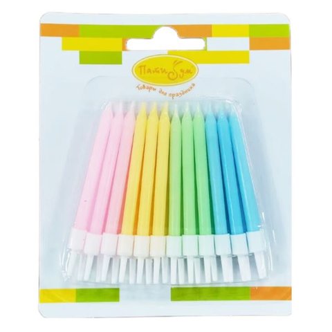 свечи для торта Macaroons 24шт. с держателями 77709