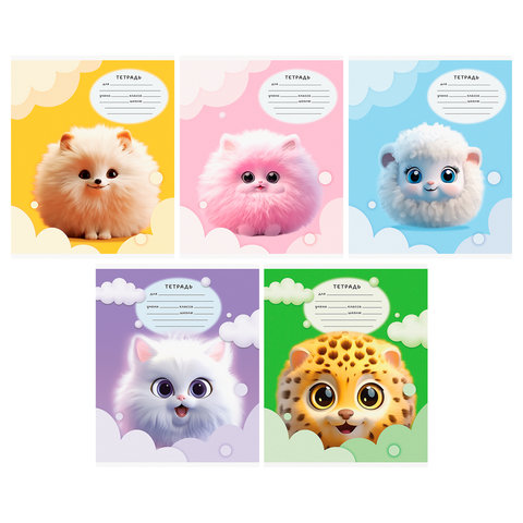 тетрадь 12 листов Пушистики в клетку 57301 364551