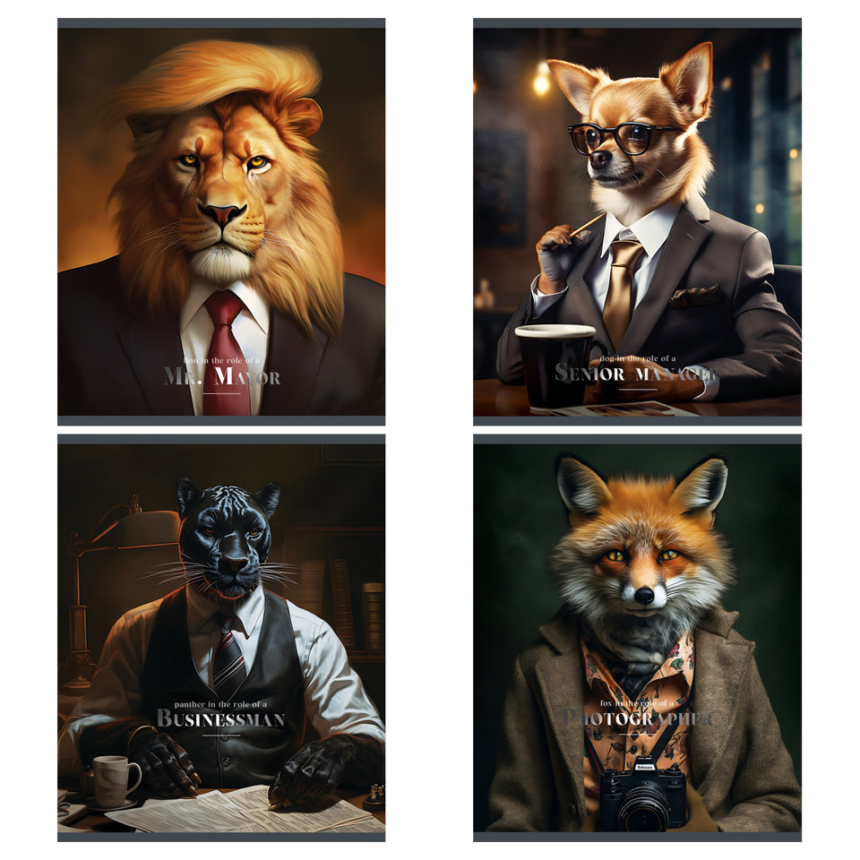 тетрадь 96 листов Животные В Роли в клетку 12091 350674