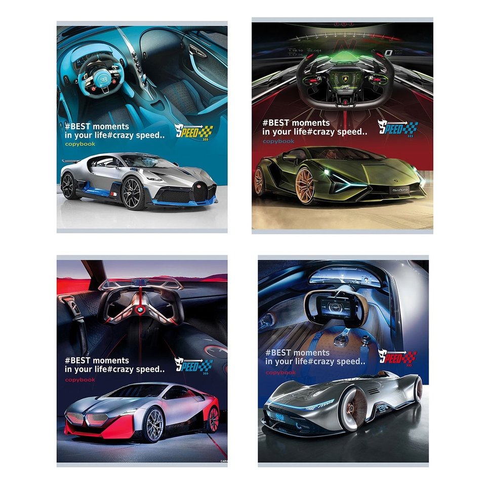 тетрадь 96л Футуристичные авто клетка 6451