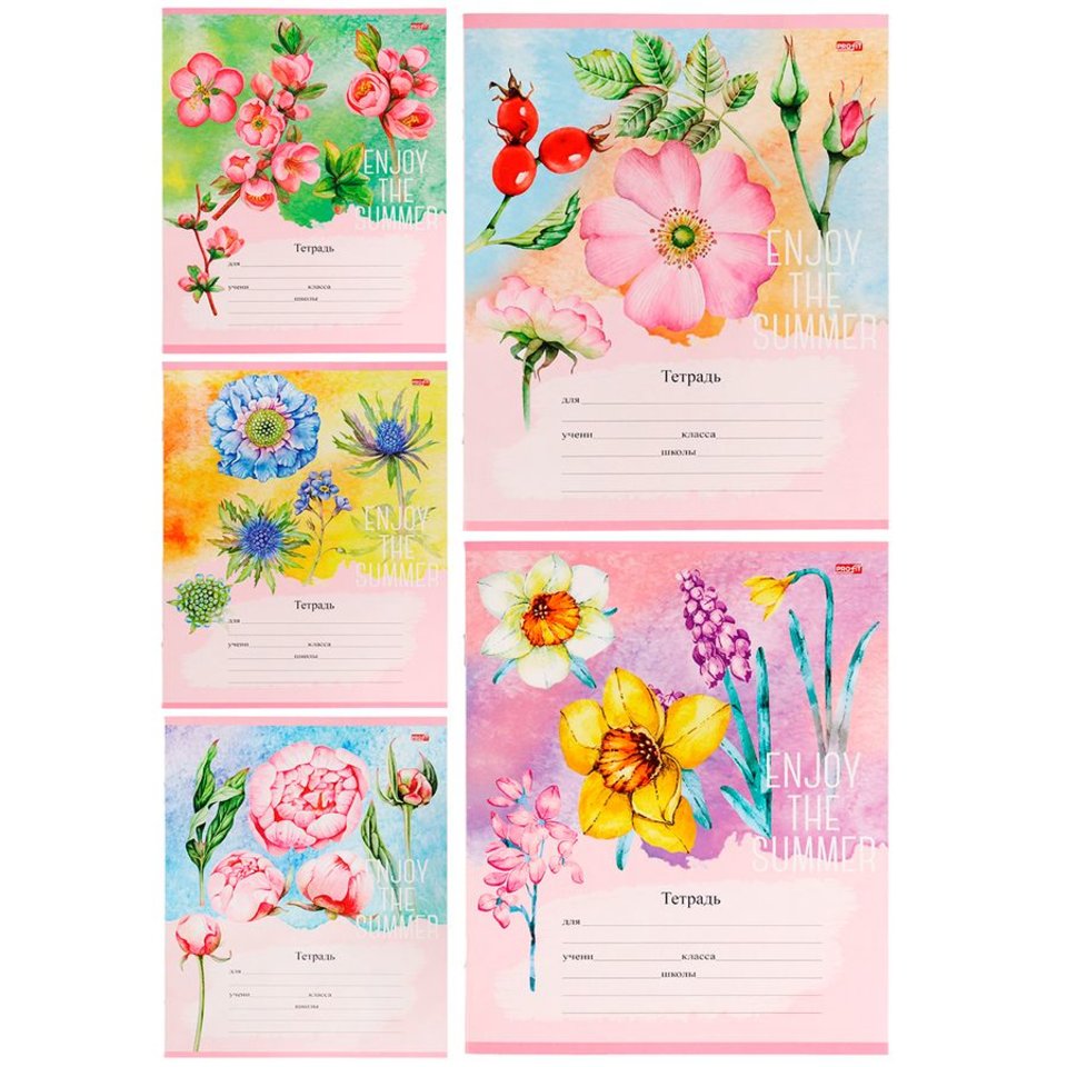 тетрадь 24 листа Цветочное Великолепие в клетку 9376