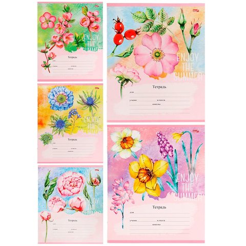 тетрадь 24 листа Цветочное Великолепие в клетку 9376