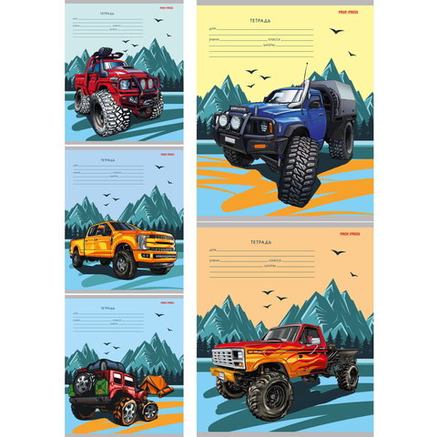 тетрадь 18 листов Рисунок Авто в клетку 2363