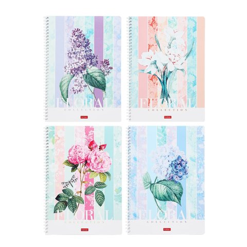 тетрадь А4 96 листов Floral Collection на гребне 083019